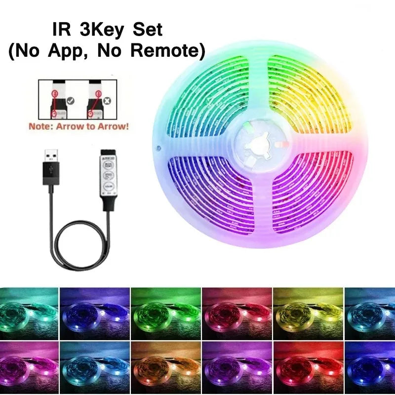 Bande lumineuse Led USB RGB, 5m, 10m, 20m, 30m, avec contrôle par application, ruban Flexible, pour la décoration de la pièce de la maison