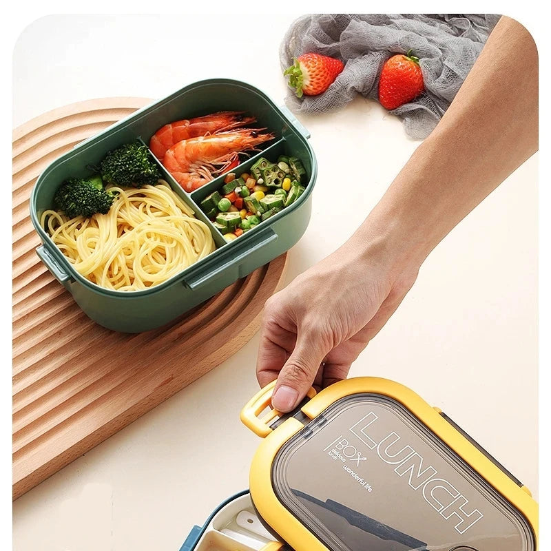 Boîte à déjeuner mignonne pour enfants, compartiments pour micro-ondes, Bento, école, Camping en plein air, pique-nique, récipient alimentaire Portable