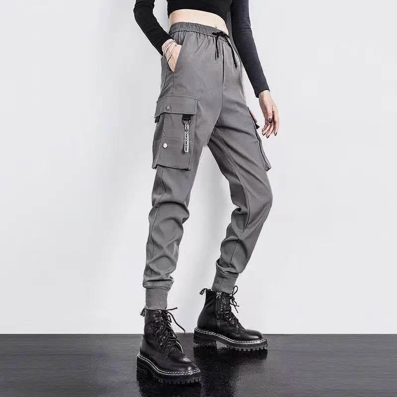 Joggeurs femme sport décontracté filles mode Hip-hop Streetwear pantalon mode Cargo pantalon femme danse pantalons de survêtement pantalon noir