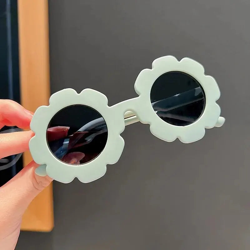 Lunettes de soleil mignonnes à fleurs pour enfants, cadre pour documents bonbons, protection UV extérieure pour garçons et filles