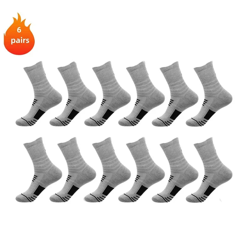 3 pairs of men's comfortable cushioned athletic socks for outdoor sports