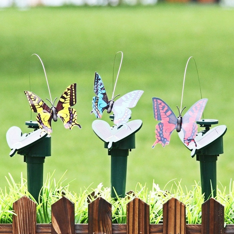 Décoration de jardin à énergie solaire, papillons flottants dansants, oiseaux volants, cour de jardin, décoration extérieure de la maison, terres agricoles