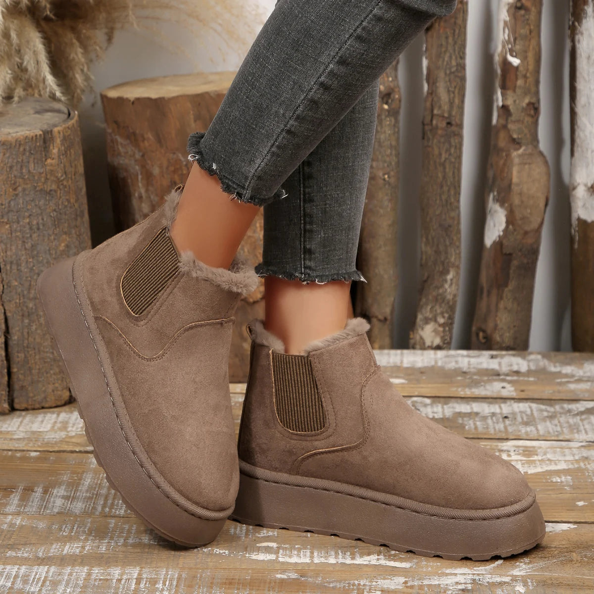 2025 nouvelles bottes de neige à semelles épaisses pour femmes en peluche chaude marque de luxe bottines de créateur hiver Mujer Botas nouvelles bottines pour femmes