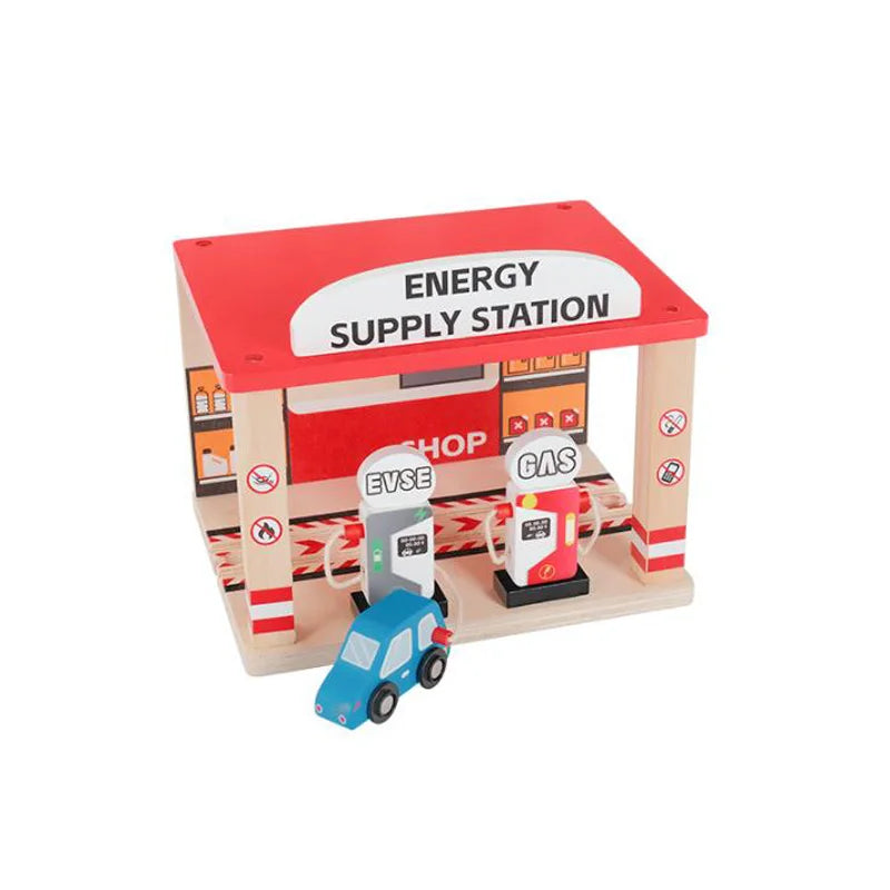Jouets pour tout-petits, Train en bois, accessoires de voie ferrée, Barricade, scène de piste de plate-forme, jouets Puzzle pour garçons et filles