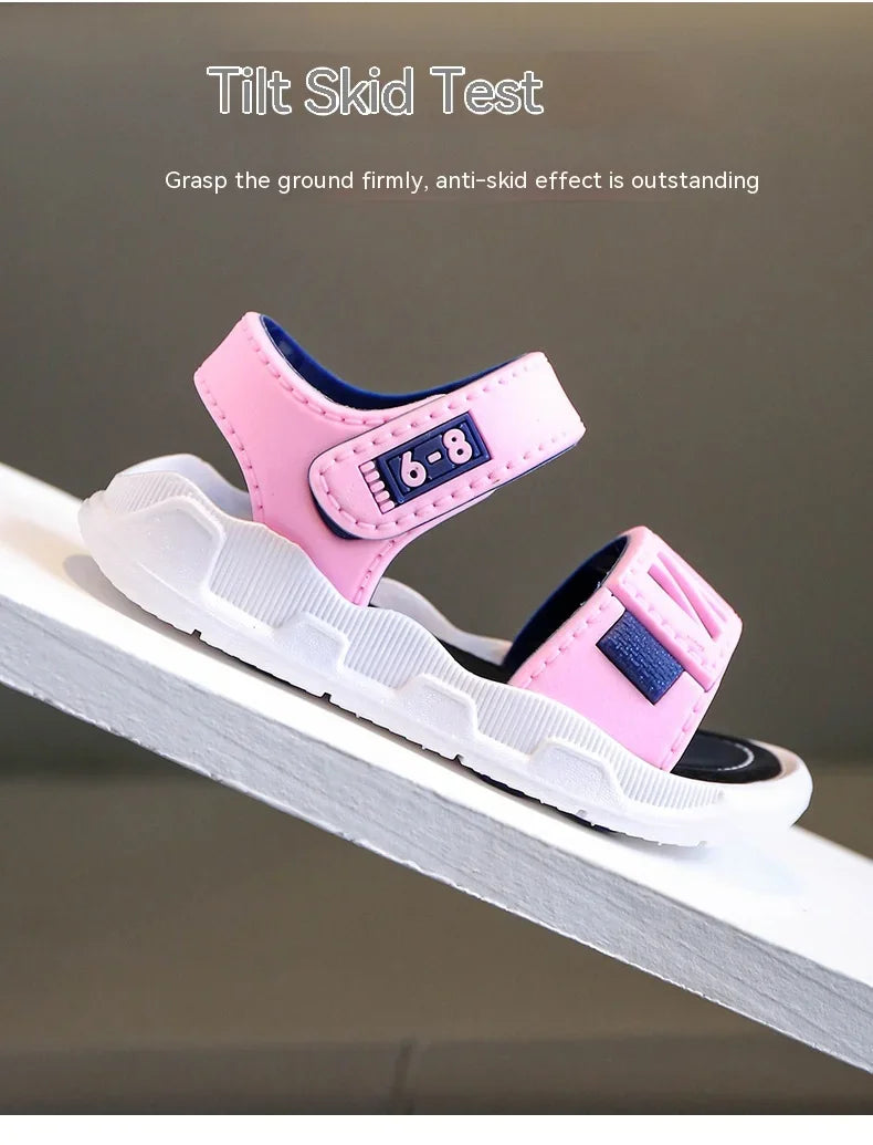 Sandales pour enfants étudiants chaussures antidérapantes simples généreux garçons filles sandales porter et hors facile fond souple enfants chaussures décontractées