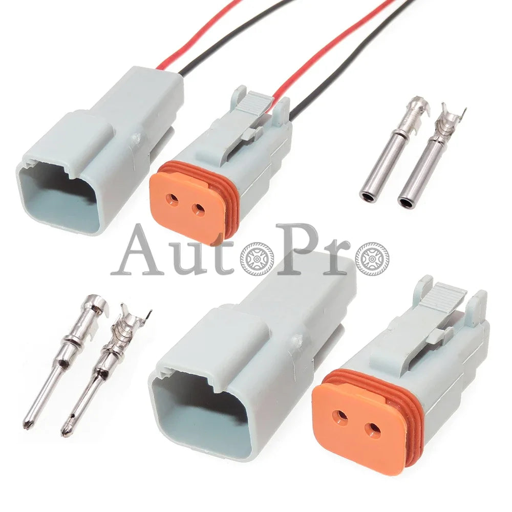 1 ensemble 2 trous Auto pièces AT06-2S AT04-2P DT04-2P DT06-2S AC assemblage voiture étanche câblage connecteur Auto étanche prise
