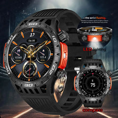 Montre intelligente étanche avec éclairage LED pour homme, boussole, tracker de fitness sportif, IP68, Bluetooth, conversation, Android, iOS