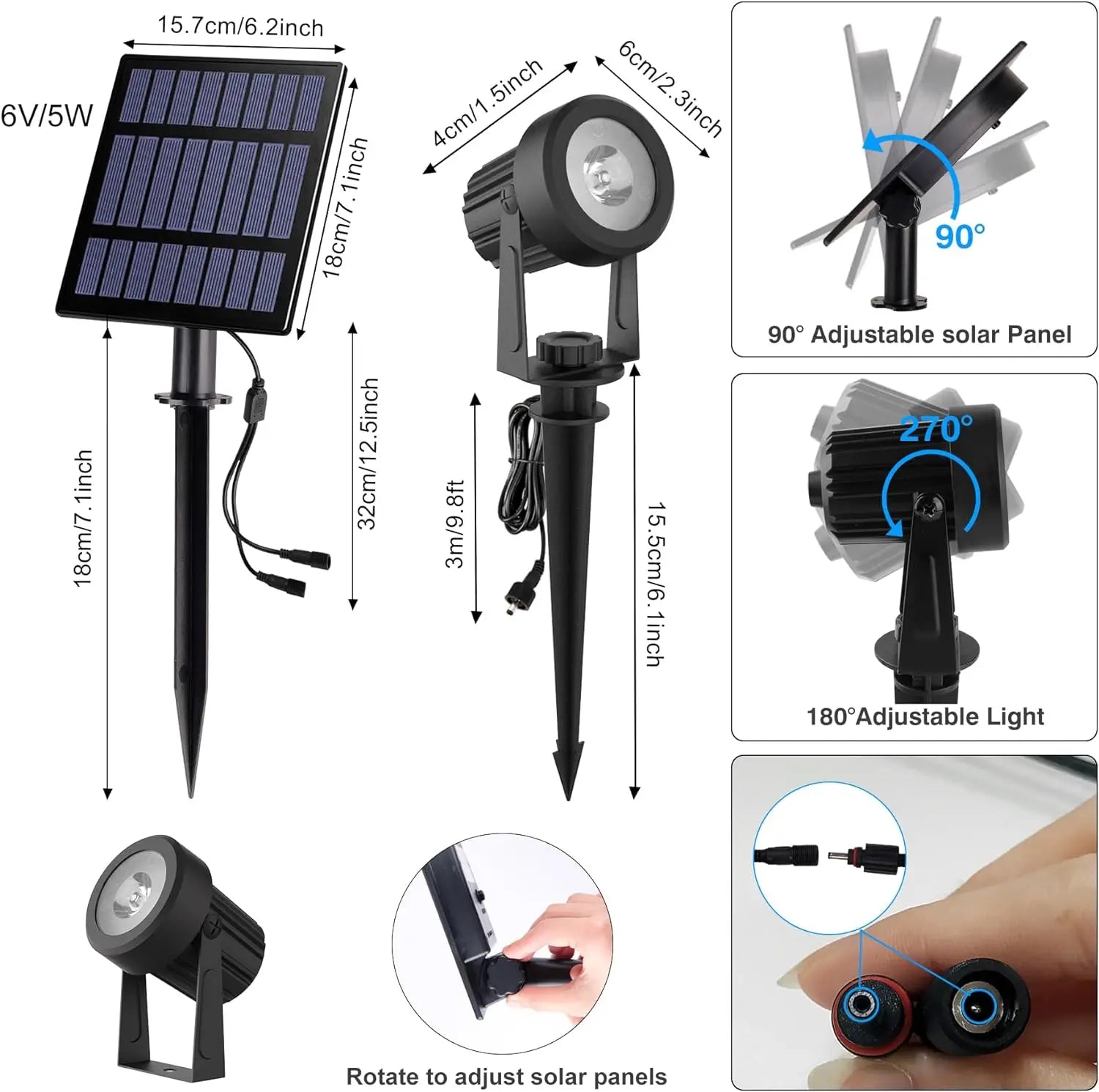 3000K Solar Tree Light for Outdoor Garden Decoration, IP65 Waterproof, 4 LED Warm Lights, Courtyard Landscape, Street Wall Solar Projector