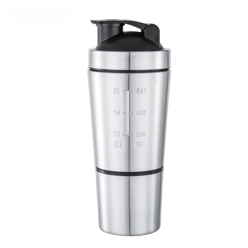 Tasse de secoueur de protéines en acier inoxydable, tasse de sport de Fitness Portable, Shakers de Nutrition, bouteilles d'eau, tasse d'eau, Shakers portables