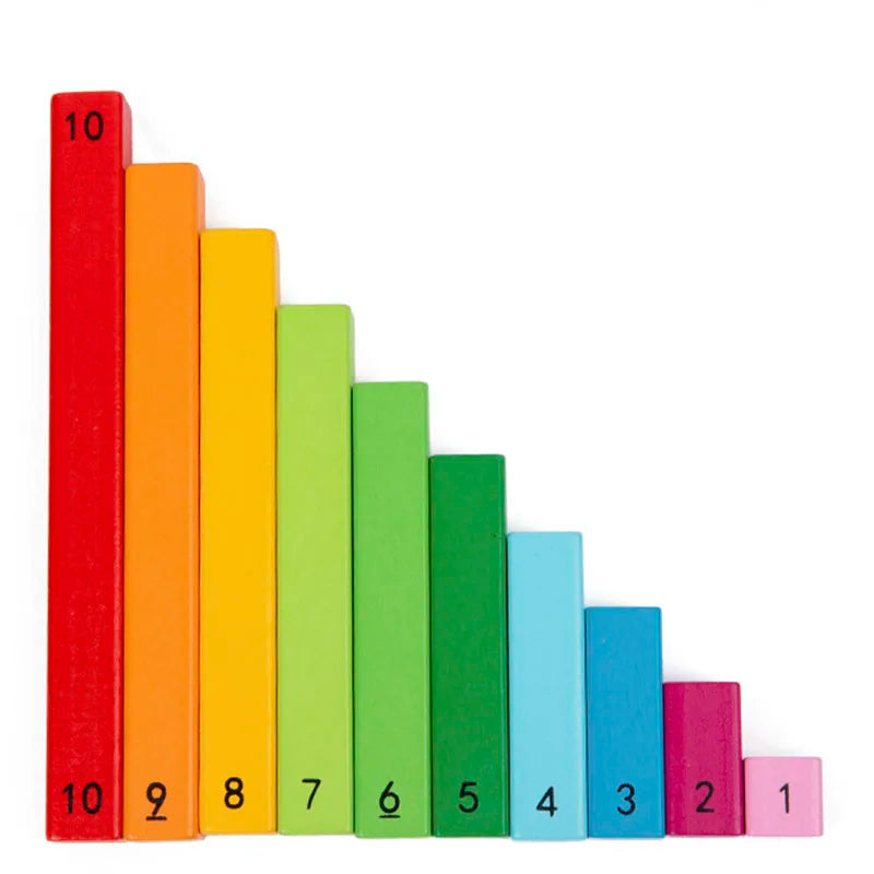 Jouets en bois Montessori fuchsia pour enfants, aides aux mathématiques, bâtons de fraction de document, éducation précoce de la maternelle, jouets d'apprentissage
