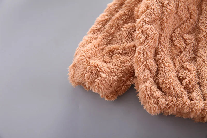 Pyjama chaud en forme de sourire pour garçon et fille, vêtement de nuit pour enfant de 1 à 4 ans, couleur unie, automne et hiver