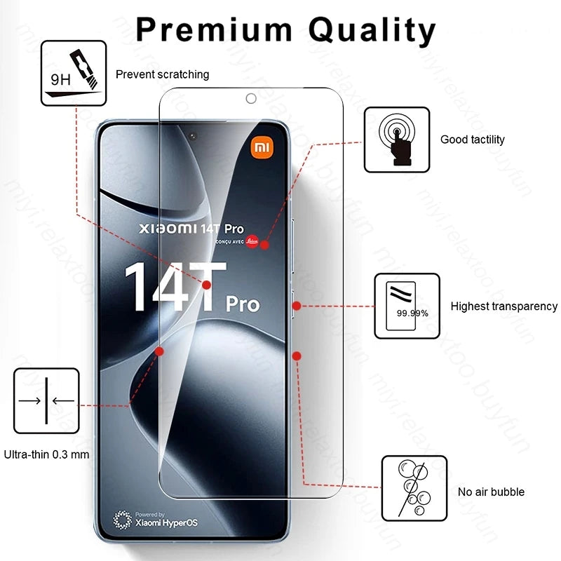 1-4 pièces verre HD pour Xiaomi 14T 14 T Pro 14TPro T14 5G 9H Film de protection d'écran en verre trempé sur Xaiomi Xiaomy Mi14T Mi 14 T 5G