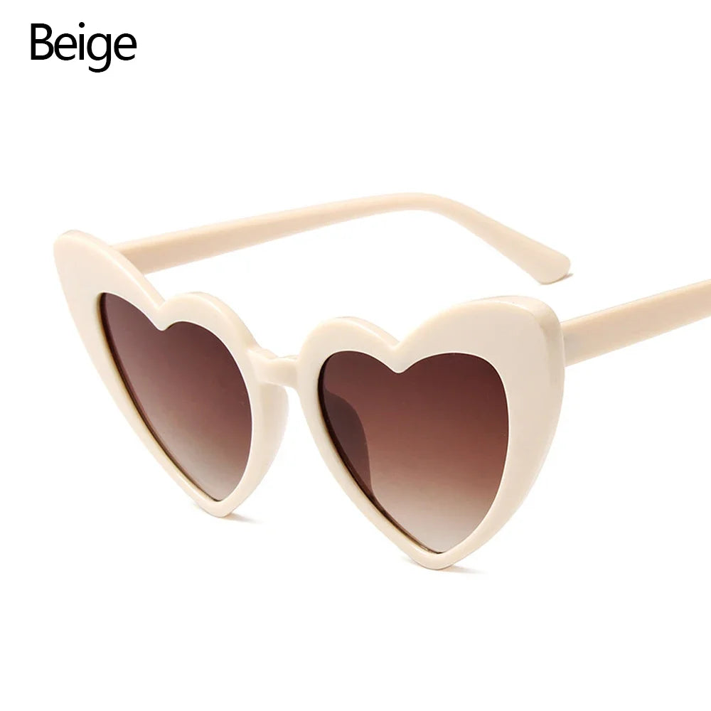 Lana del rey-Lunettes de soleil en forme de cœur pour femmes, lunettes de soleil rétro, lunettes de protection UV400, grand cadre, effet d'amour, luxe, 1PC