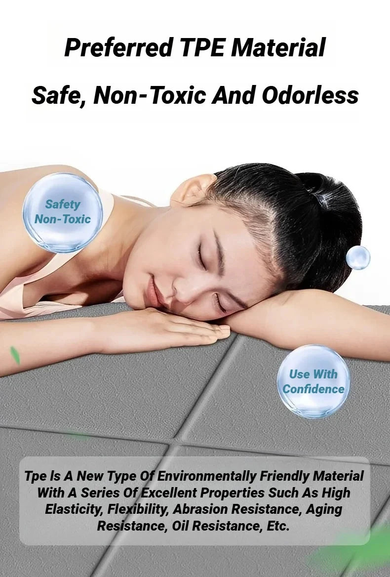 Tapis de yoga pliable en TPE : tapis de fitness de voyage pliable et antidérapant double face respectueux de l'environnement pour le yoga, le pilates et les entraînements au sol