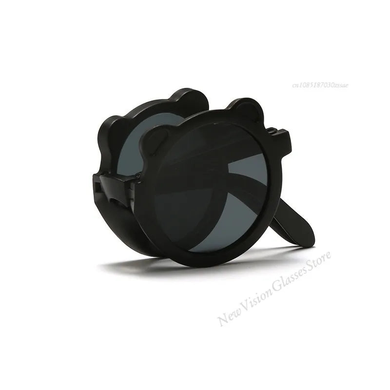 Mignon petit ours pliant enfants lunettes de soleil garçons filles Protection solaire lunettes de soleil mode bébé Protection UV lunettes pour enfants