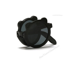 Mignon petit ours pliant enfants lunettes de soleil garçons filles Protection solaire lunettes de soleil mode bébé Protection UV lunettes pour enfants