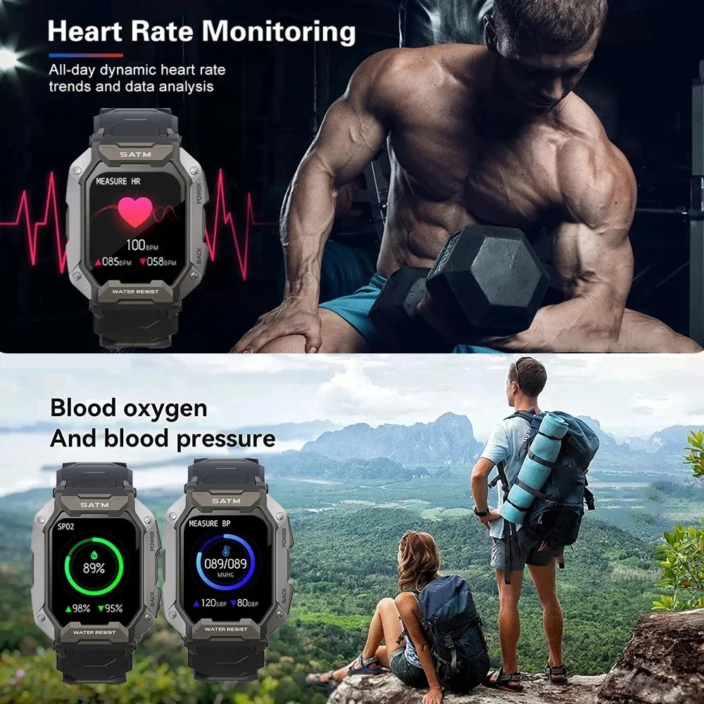 Montre intelligente étanche IP68 Iko pour hommes, horloge intelligente de natation, sports de plein air, suivi de la condition physique, moniteur de santé, montre intelligente pour Android, IOS
