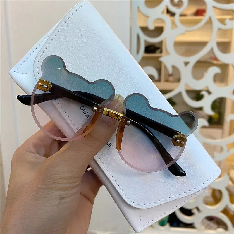 Lunettes de soleil en forme d'ours pour enfants, lunettes de soleil de dessin animé pour enfants, lunettes anti-absorbe ouissement pour garçons, lunettes de conducteur de lunettes de soleil carillon pour filles