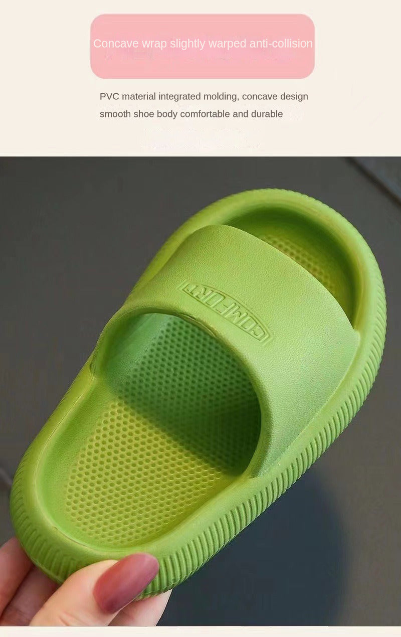 Pantoufles de salle de bain pour enfants, couleur unie, antidérapantes, semelle souple, pantoufles d'été pour garçons et filles de 4 à 10 ans, pantoufles de maison mignonnes