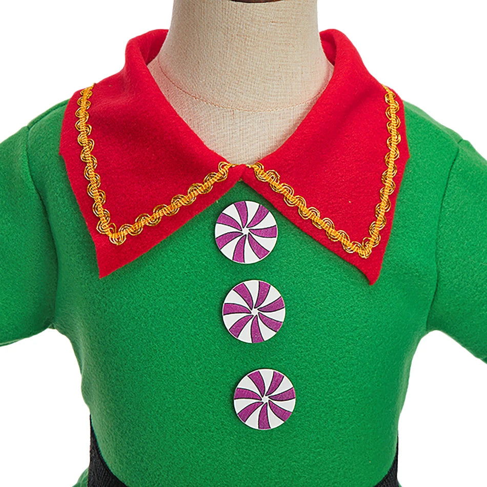 Ensemble de vêtements de Noël pour enfants et adultes, chapeau en Y, ceinture, vêtements de Noël pour enfants, tenue d'anniversaire pour bébé garçon et fille, costume d'elfes