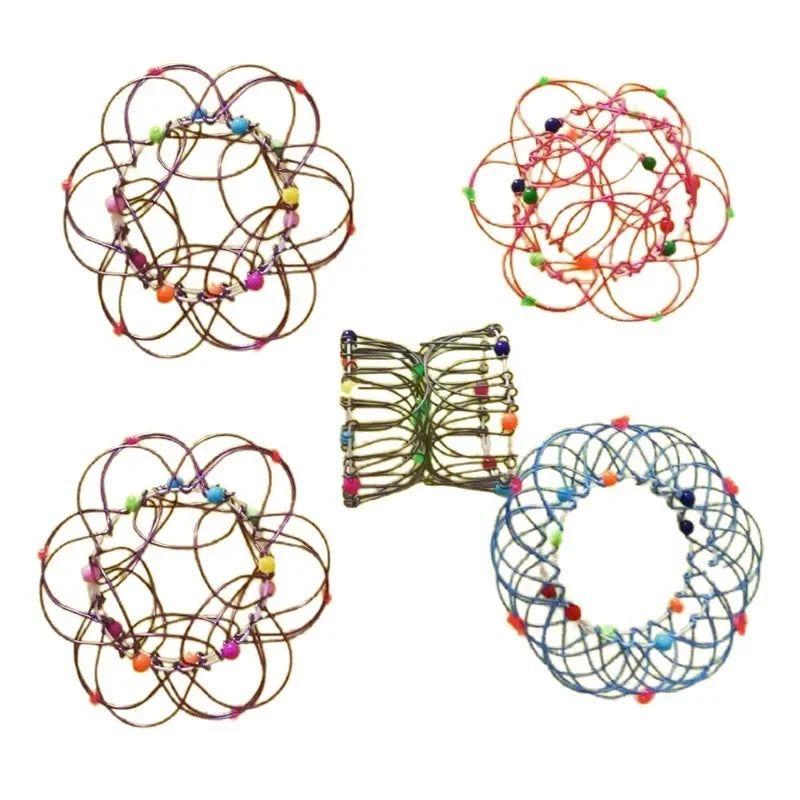 Jouets éducatifs Fidget pour enfants et adultes, panier de fleurs de décompression Mandala et anneau en acier, cadeau sensoriel d'halloween et de noël