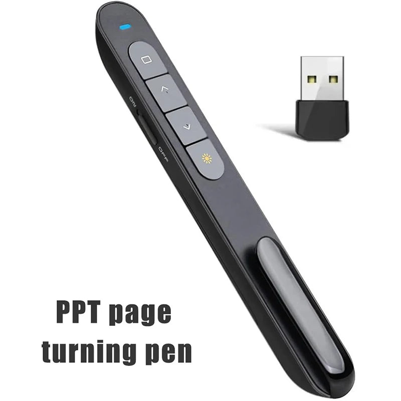2.4G USB Laser Presentation Pointer, Wireless Demo Remote Control Pen for PowerPoint PPT for Conferences, Meetings, Sliding Pen