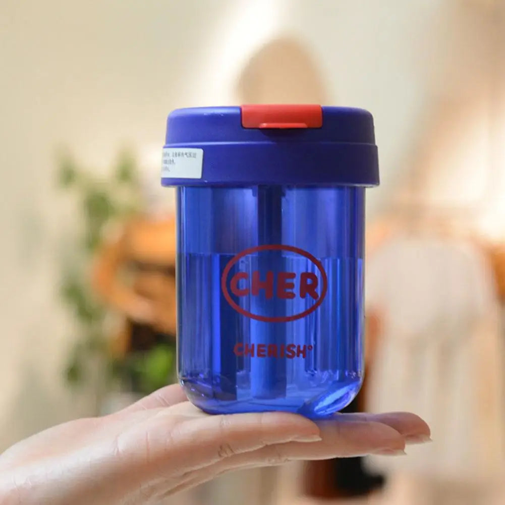 Mini Bouteille d'Eau avec Paille Anti-Chute pour Enfant Fille, 300ml, Mignon, Portable, pour dehors en Plein Air, Lait, Café, Frite, Thé