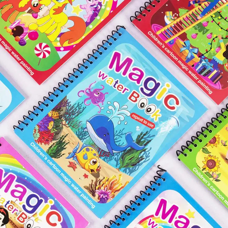 1 livre + 1 stylo livre de coloriage réutilisable livre de peinture à l'eau éducation précoce sensorielle Puzzle dessin jouets