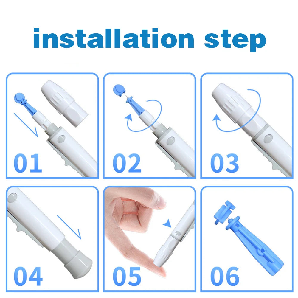 Stylo lancettes stériles, 50 pièces, aiguilles jetables, mesure du sucre dans le sang, stylo de Test, accessoires médicaux pour le Test du diabète