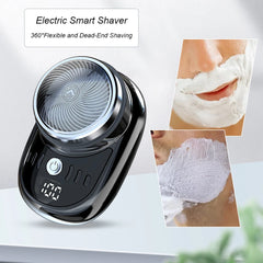 Mini rasoir électrique de voyage pour hommes, avec affichage numérique, tondeuse à barbe, lavable, Rechargeable, format de poche, Portable