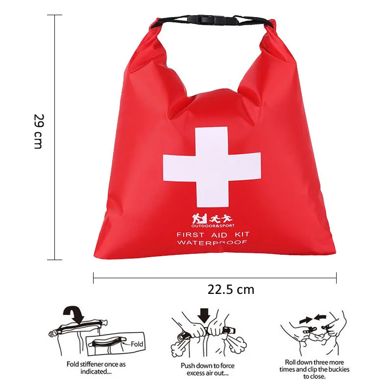 Kit d'urgence de voyage pour camping en plein air, pour la pêche, traitement médical familial, sac de premiers secours Portable étanche, étui pour Kits d'urgence