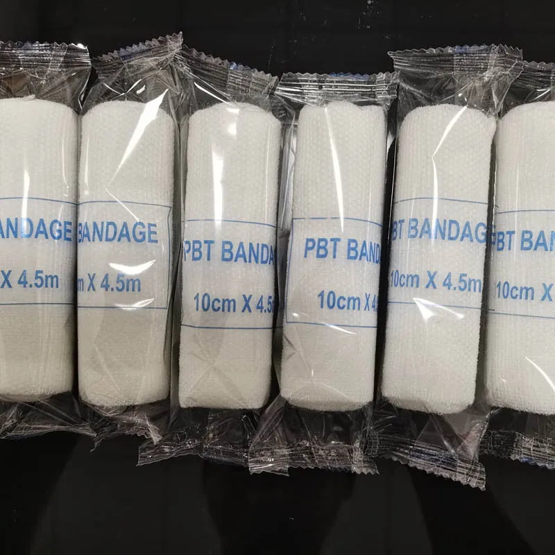 5-10 rouleaux/Lot 10cm x 4.5m PBT pansement élastique trousse de premiers soins rouleau de gaze pansement médical soins d'urgence pansement