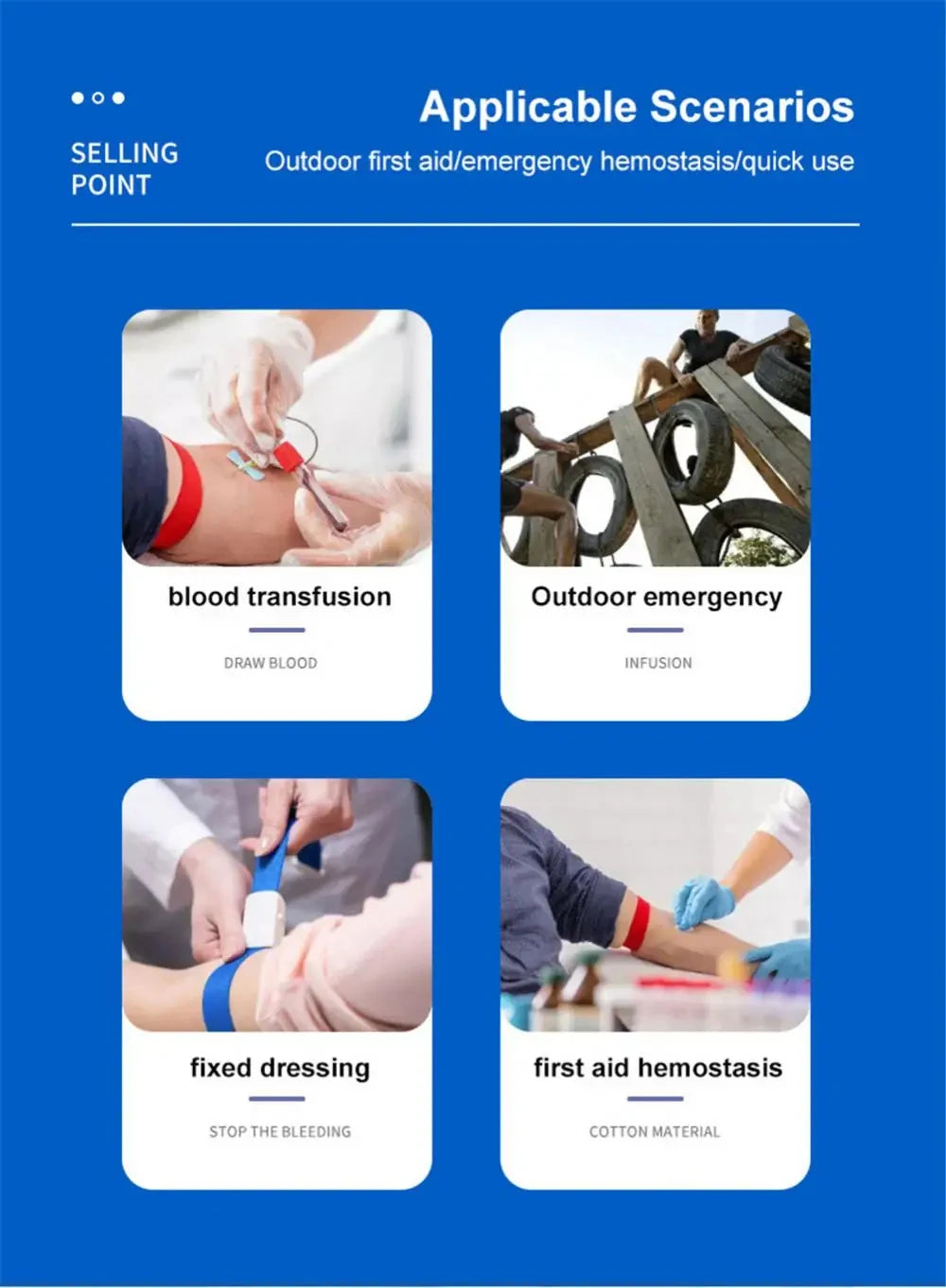 Garrot de verrouillage d'urgence pour soins infirmiers, kit de sauvetage médical, premiers soins, boucle de porte revoltée, kit de survie de camping en plein air