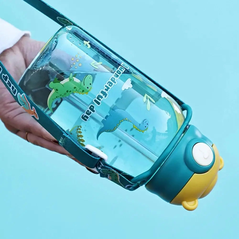 Bouteille d'Eau Portable de 650ml avec Paille pour Enfant, Sans BPA, Étanche, pour l'Extérieur