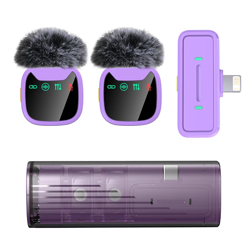 Mini Microphone sans fil professionnel avec étui de chargement de tiroir pour iPhone Android double Microphone Lavalier pour l'enregistrement vidéo