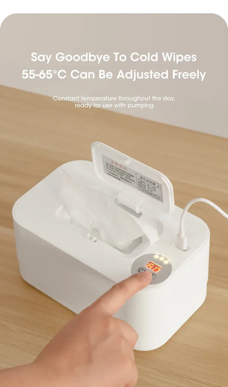 Chauffe-lingettes humides pour bébé, avec affichage LED, distributeur de serviettes humides, Portable, USB, chauffe-lingettes pour bébé, boîte chauffante pour serviettes, maison/voiture
