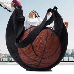 Sac à balle unique avec poche à fermeture éclair, 1 pièce, sac de rangement de balle en maille, équipement de Sport, filet de rangement à cordon de serrage, transport de basket-ball