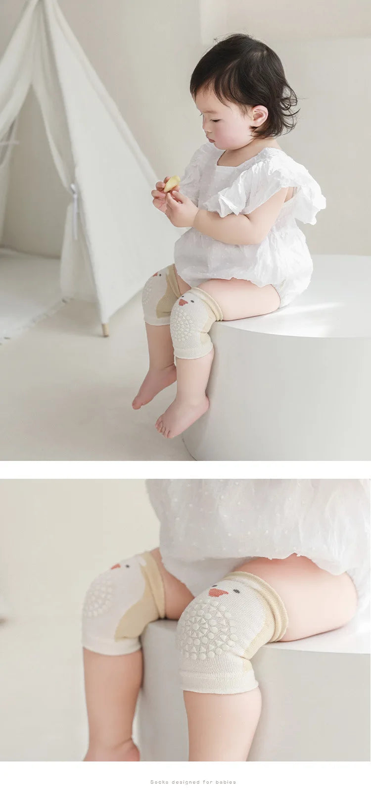 Nouveauté bébé genouillères été mince dessin animé enfants genouillères protection nouveau-né genouillères ramper anti-dérapant genouillères pour bébé