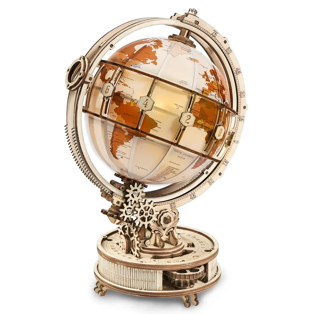 Lampe Globe en bois, jeux de puzzle 3D, cadeau d'anniversaire pour enfants et adultes, blocs de construction de décoration de maison, puzzle 3D pour enfants et adultes