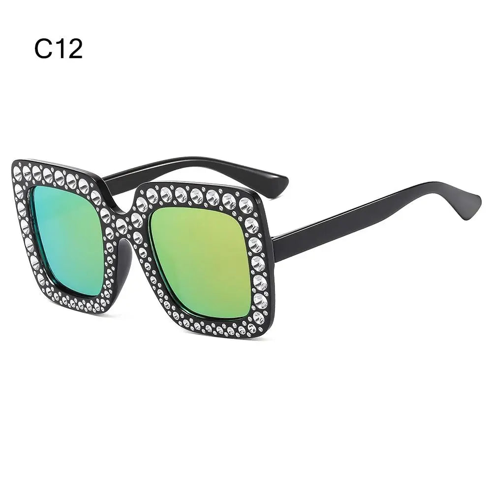 Lunettes de soleil carrées à paillettes pour enfants, à la mode, pour garçons et filles, élégantes en diamant, pour bébés, lunettes de fête, UV400