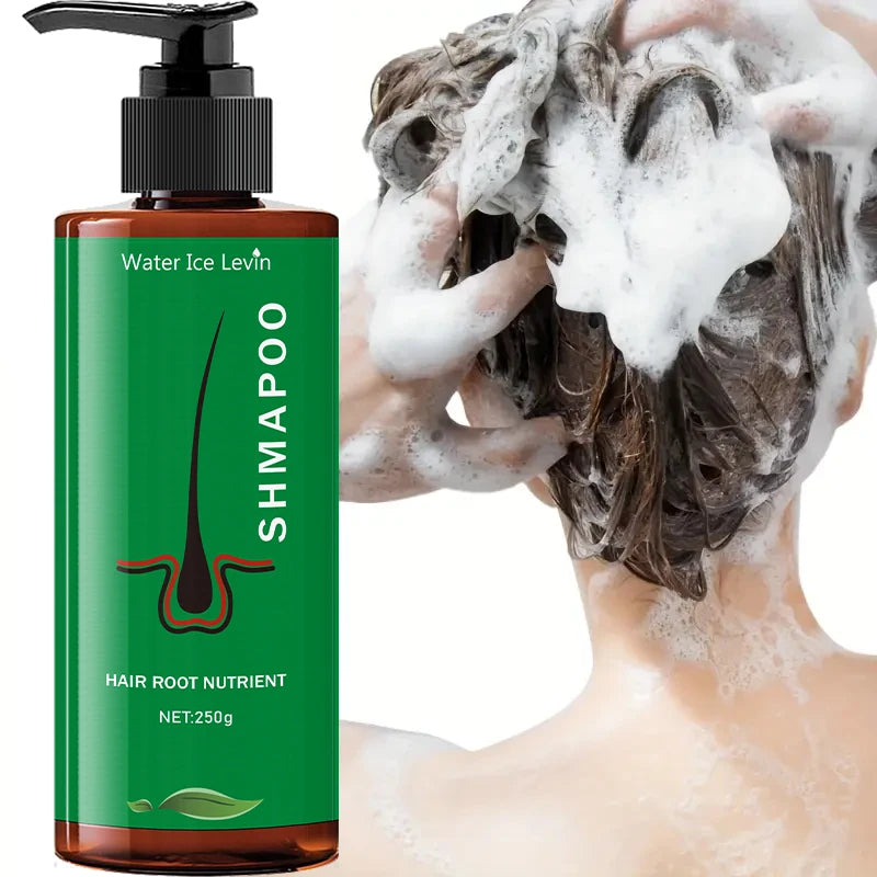 Shampoing nutritionnel racine 250g, adapté aux types de cheveux normaux de formule hydratante, soins capillaires quotidiens, conception de bouteille lisse, ingrédients naturels