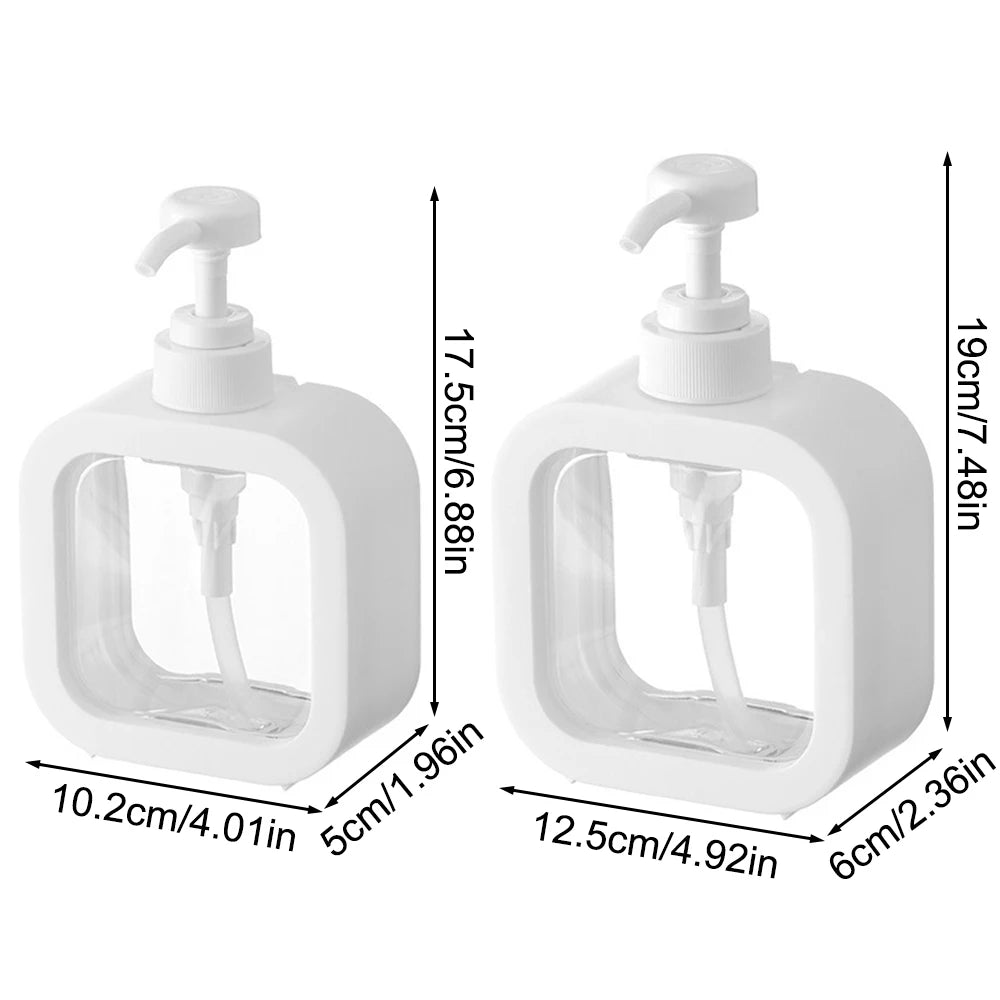Bouteille distributrice de savon de grande capacité, bouteille de presse en plastique transparent et visible, adaptée aux voyages, à la cuisine, à la salle de bain