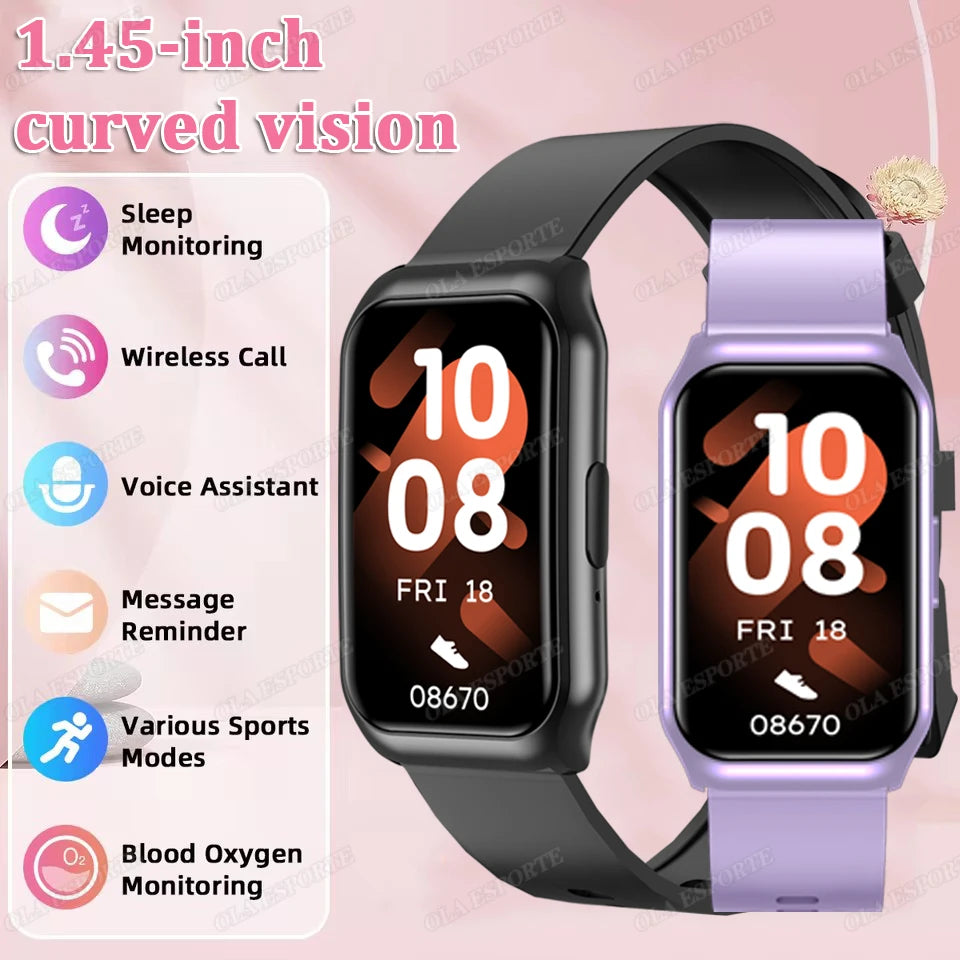Nouveau écran incurvé montre intelligente 2025 pour montre de santé fréquence cardiaque sang oxygène/pression moniteur de sommeil sport étanche Smartwatch