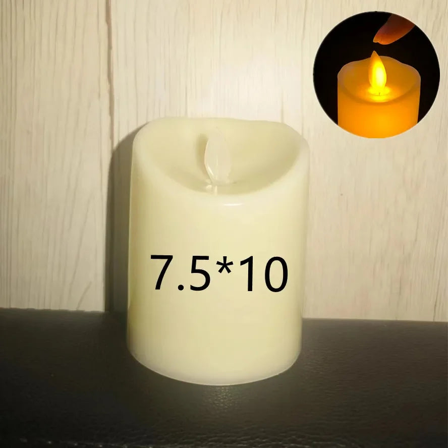 Bougies LED vacillantes sans flamme, fonctionne à piles, pour mariage, fête d'anniversaire, ambiance romantique, décoration de maison, lumière chaude, flamme 3D