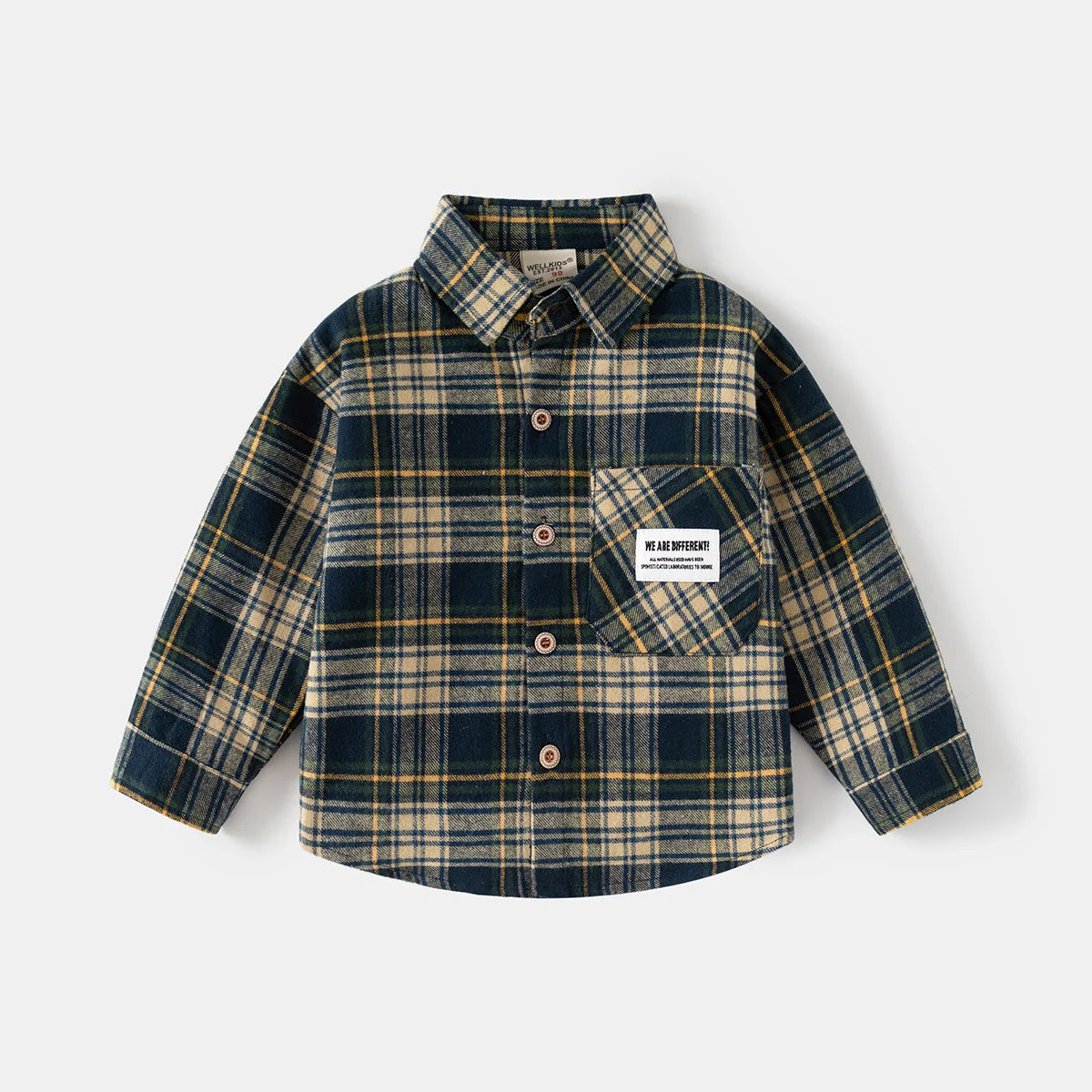 Chemises à manches longues en coton pour enfants, chemisier à carreaux, haut décontracté, vêtements pour bébé, col, garçons, 2-7 ans, nouveau, 2025