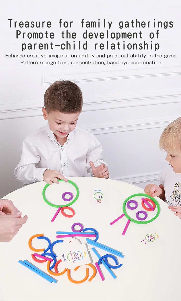 Jouets de puzzle pour l'éducation précoce des enfants, anneaux créatifs en bois, bâtons, puzzles, formation à la pensée logique abstraite, parent-enfant