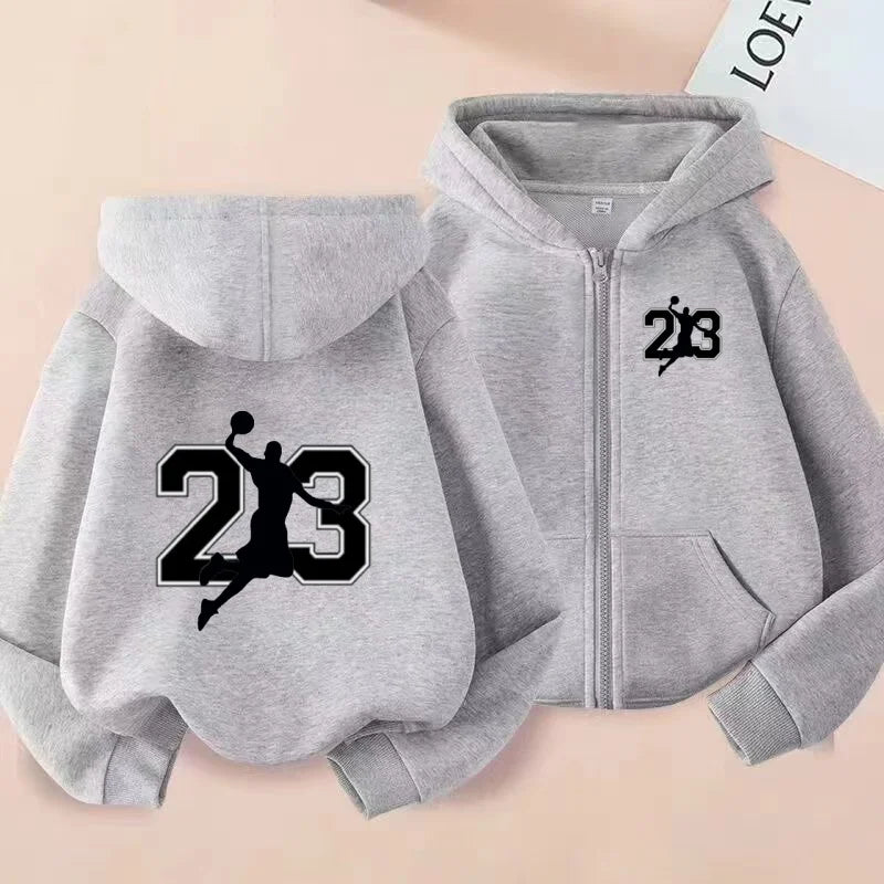 Sporty zip-up hoodies, fashionable casual jackets and warm tops for autumn and winter, suitable for boys and girls aged 3 to 12 years