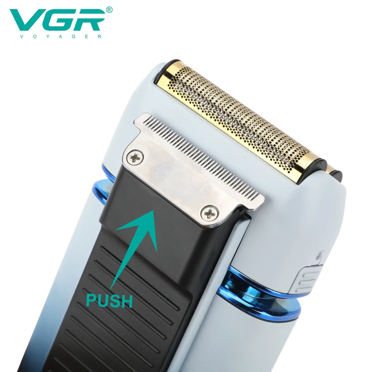VGR professionnel cheveux barbe rasoir électrique pour hommes USB Rechargeable lavable électrique rasoir chauve tête Machine à raser