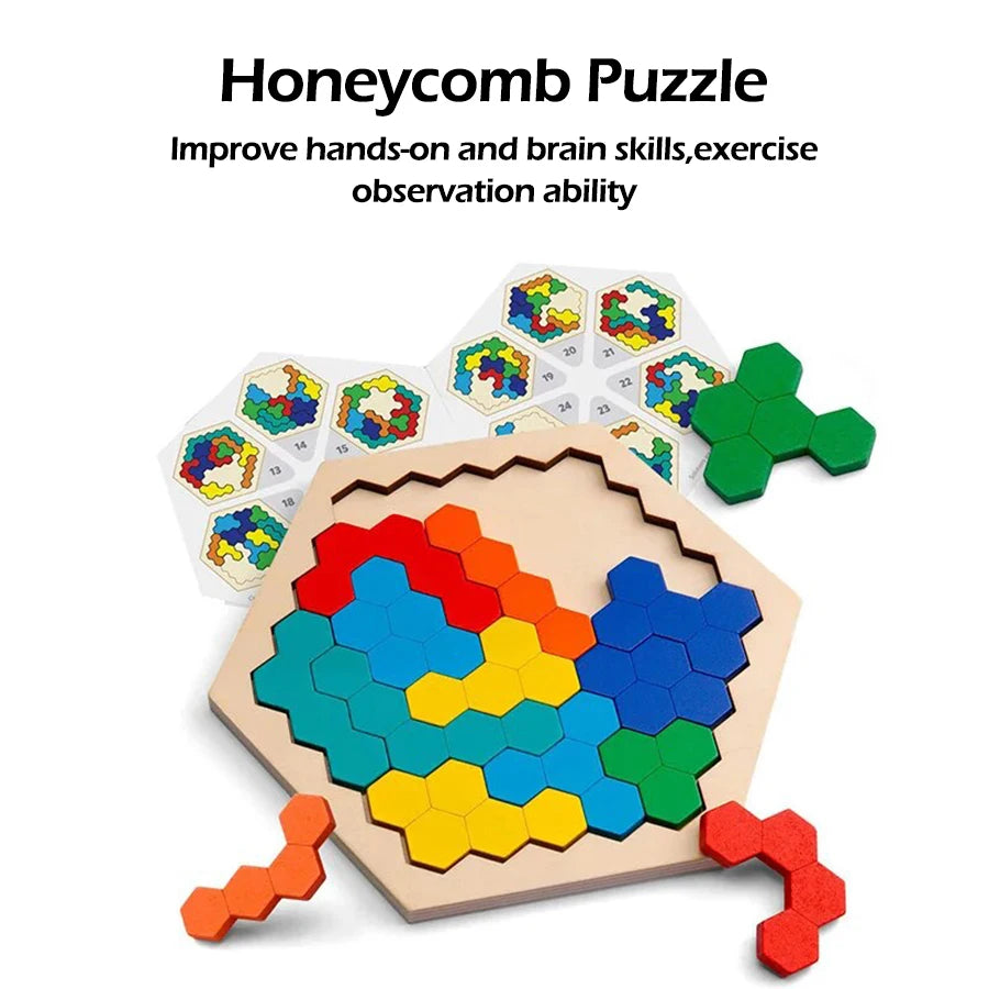 Puzzles en bois, jouets éducatifs pour enfants d'âge préscolaire, planche Tangram, jeu de Test de qi cérébral, jouets Montessori, cadeaux, 1 pièces