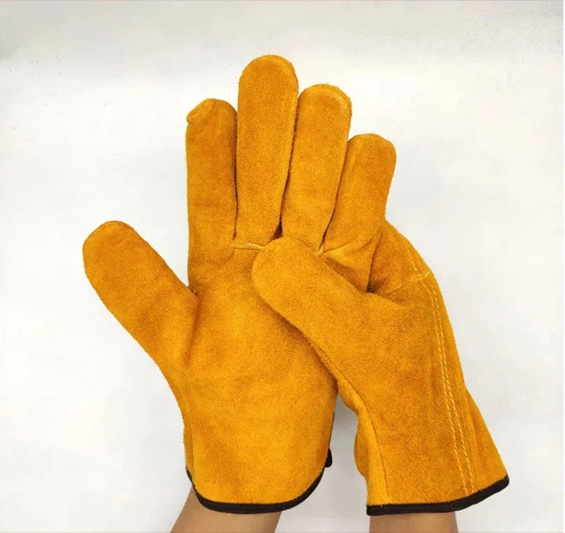 Gants de travail en cuir de vache souple pour hommes, pour conducteur, chasse, conduite, ferme, jardin, soudage, Protection de sécurité, gant de mécanicien
